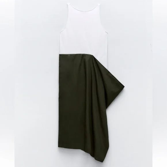 Zara COMBINATION POPLIN DRESS - Picture 4 of 7